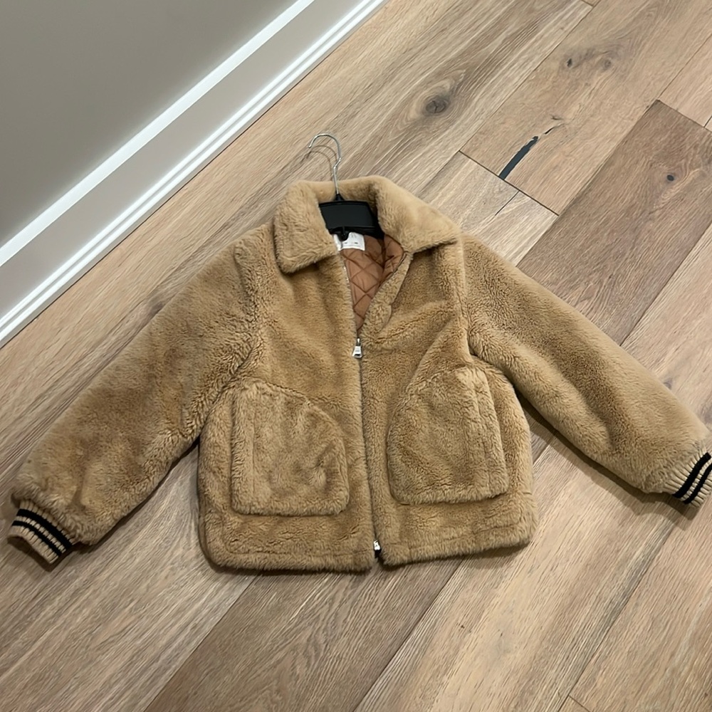 Zara beige fur coat kids